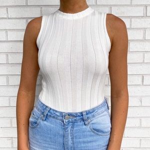COPY - missguided white rib bodysuit